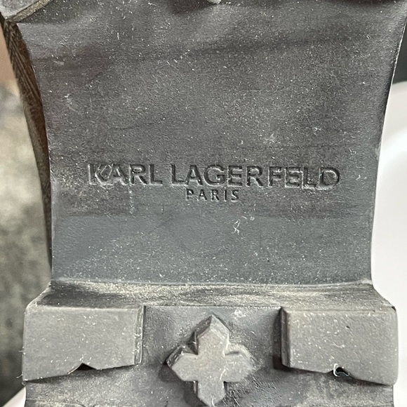Karl Lagerfeld Paris Black Porshay Lug Sole Bootie studs sparkling crystals 8M - Picture 12 of 15